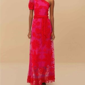 FARM Rio Pink One-Shoulder Asymmetrical Cocktail Dress NWT